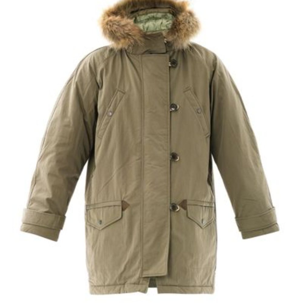 Etoile Isabel Marant KHAKI Felton fur Trimmed hood parka